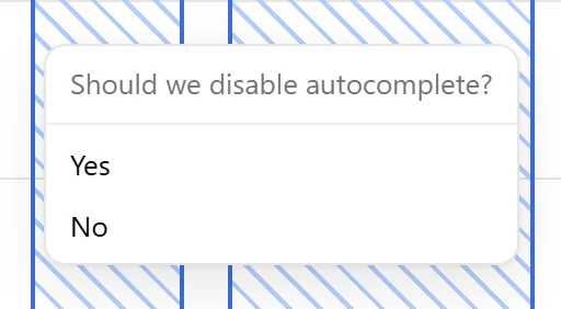 Prompt asking whether autocomplete should be disabled before manually changing an autocompleted task.